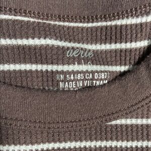 Aerie Brown and White Striped Sweater